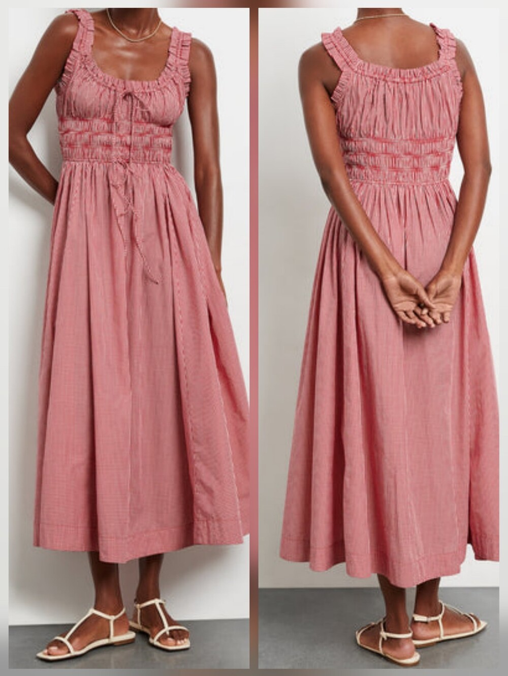 Doen Emmaretta Dress in Cerise Paris Gingham size L - Picture 4 of 11